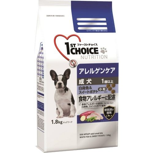 （まとめ買い）ファーストチョイスアレルゲンケア 成犬1歳以上 小粒 白身魚＆ライス1.8kg[x3]