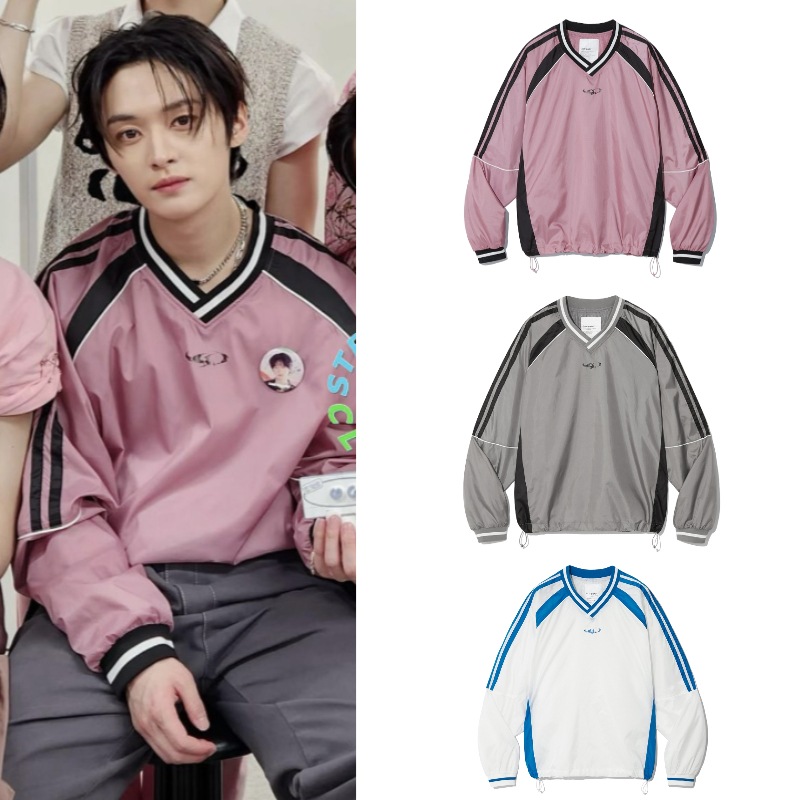 【Stray kidsリノ着用】CGP ARCロゴナイロンVネックスウェット 6,521円