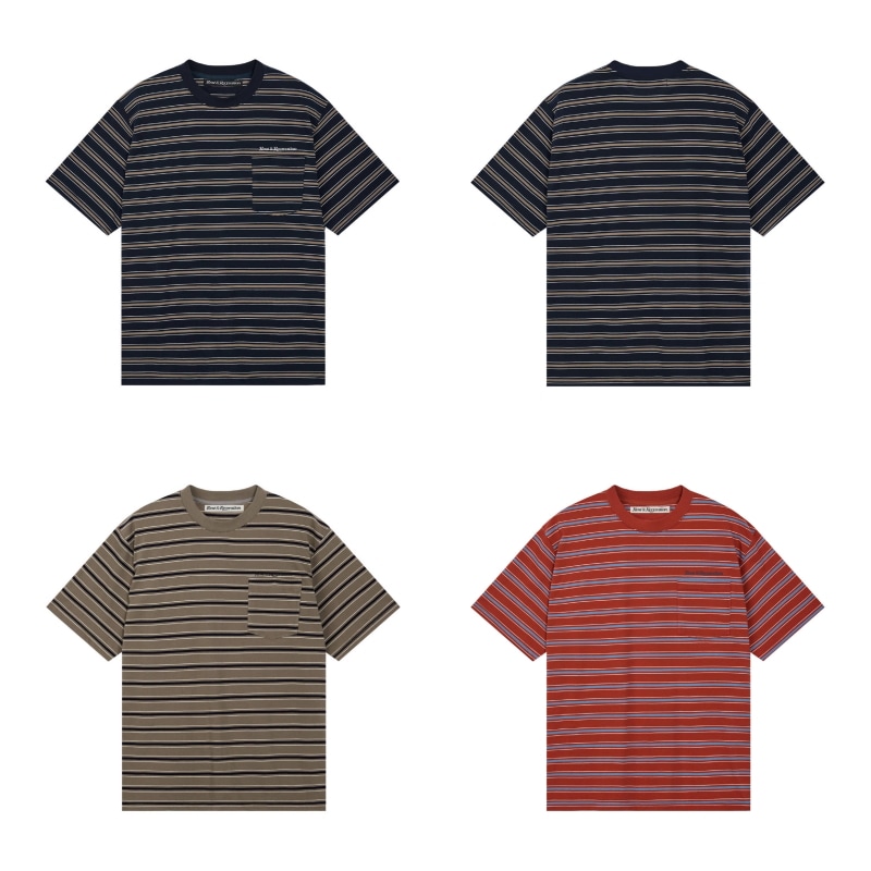 【REST&RECREATION】 STRIPE POCKET T-SHIRT : 3COLORS