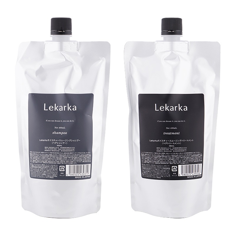 [2個セット]モイスチャースムージングシャンプー トリートメント 400ｍL 詰め替え用 アミノ酸系 植物エキス配合 [ギフトラッピング対応]