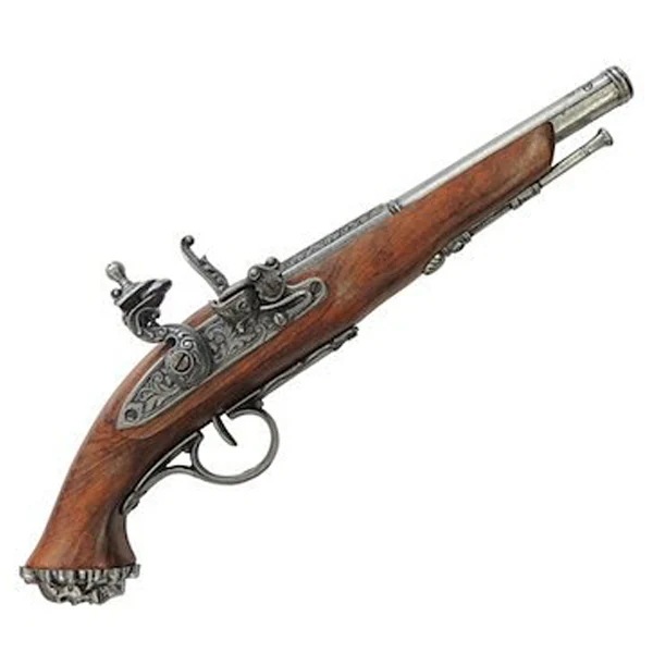 DENIX デニックス 1103/G パイレーツ フリントロック グレー 36cm レプリカ 銃 モデルガン フリントロックピストル コスプレ 小物 模造 リアル ピストル 拳銃