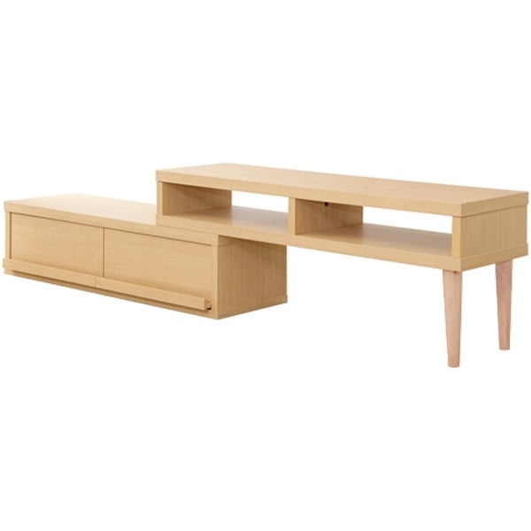 ホームテイスト ER-120EX オーク 完成品伸縮式テレビ台【アール-EARL】(コーナーTV台ローボードリビング収納) メーカー直送
