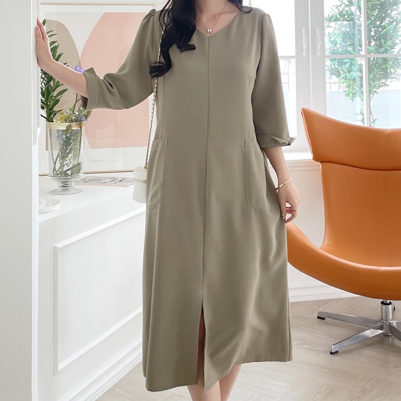 ウィビーVネックフレアワンピース3508