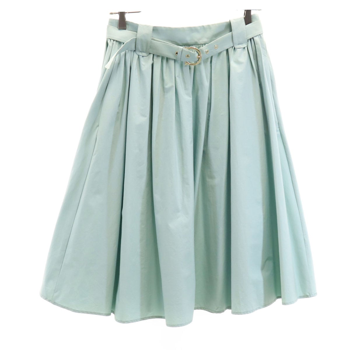 Salvatore Ferragamo サルヴァトーレフェラガモ イタリア製 ミモレ丈 ギャザースカート 40 ダスティライトブルー レディース 古着 7,401円