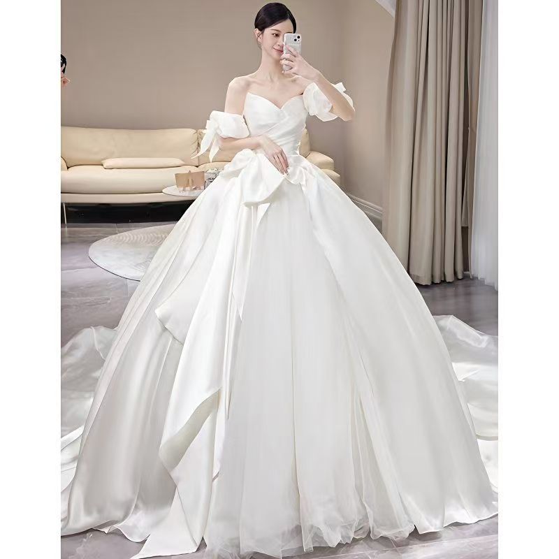 パーティードレス ウェディングドレス 新作 白 高級感 ロングワンピース 結婚式 花嫁 成人式 お呼ばれ ウェディング 演奏会 二次会 前撮り ワンピース ロングドレス
