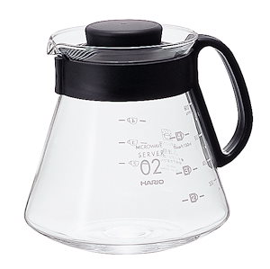 HARIO (ハリオ) V60 レンジサーバー 600ml 2~5杯用 ブラック コーヒー ハンドドリップ 耐熱ガラス 日本製 XVD-60B