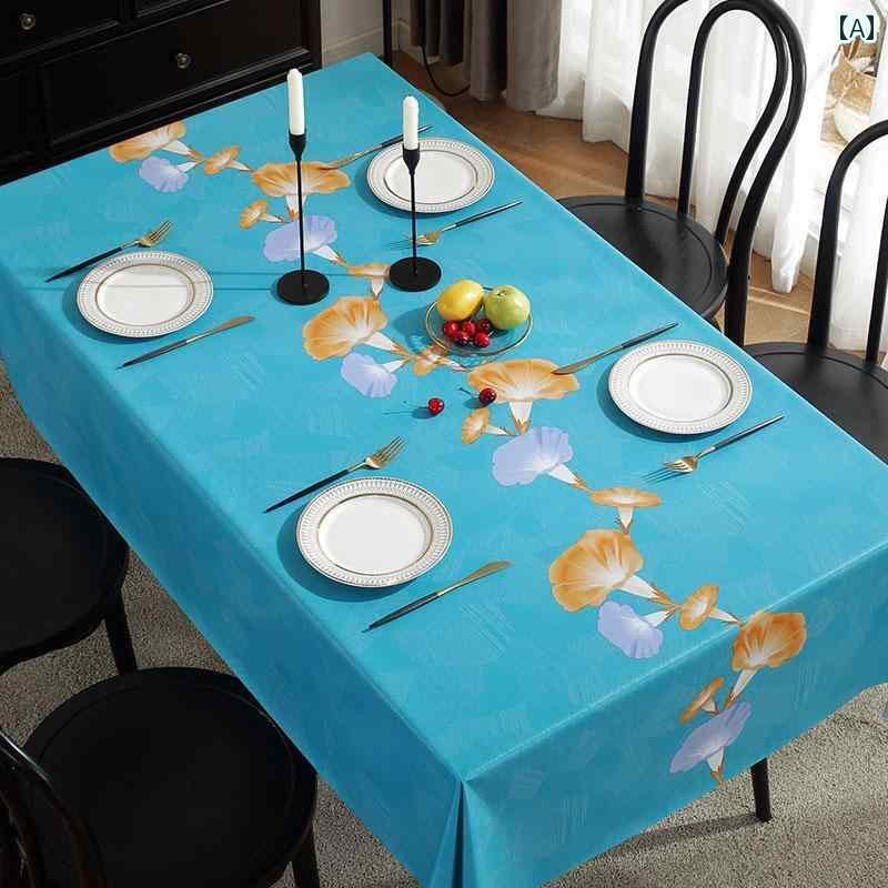 テーブルクロス おしゃれ インテリア ティー コーヒー カバー 家庭 レストラン カフェ 喫茶店 ダイニング 防水 耐油 洗える チャイナ風 長方形 PVC マット