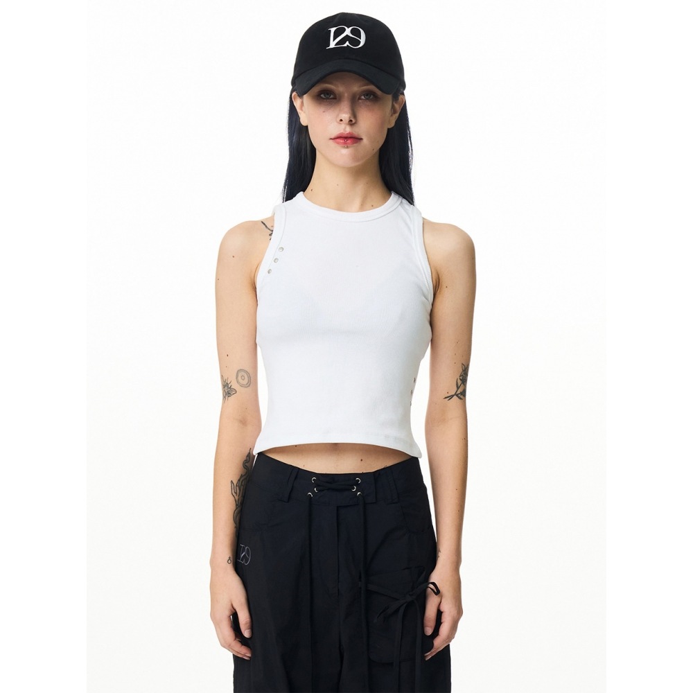 イリゴベーシックスタッドノースリーブホワイト