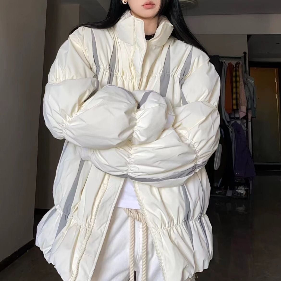 【送料無料】ダウン綿入れ女性用ショート丈新型厚手綿入れ韓国版ゆったり綿入れパン着コート