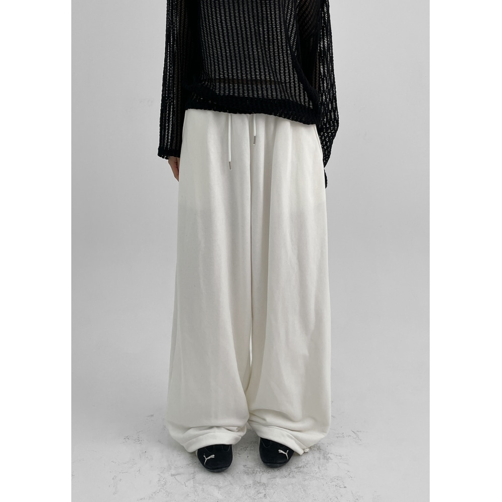 BLACK UP (ユニセックス) ベロアワイドバンディングストリングパンツ