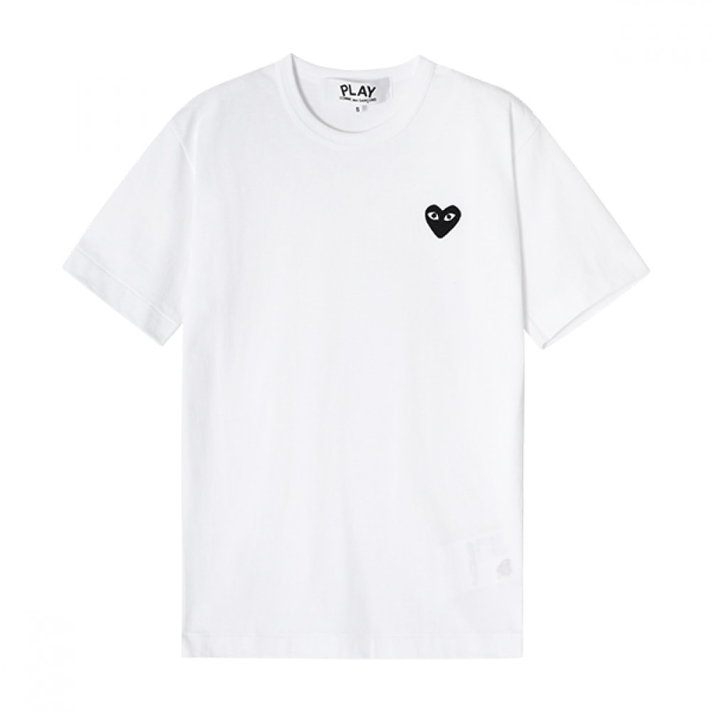 Comme des Garcons P1T064 2 (AX-T064-051 2) PLAY PLAY ブラックハートワッフェンメンズショートスリーブ T シャツ