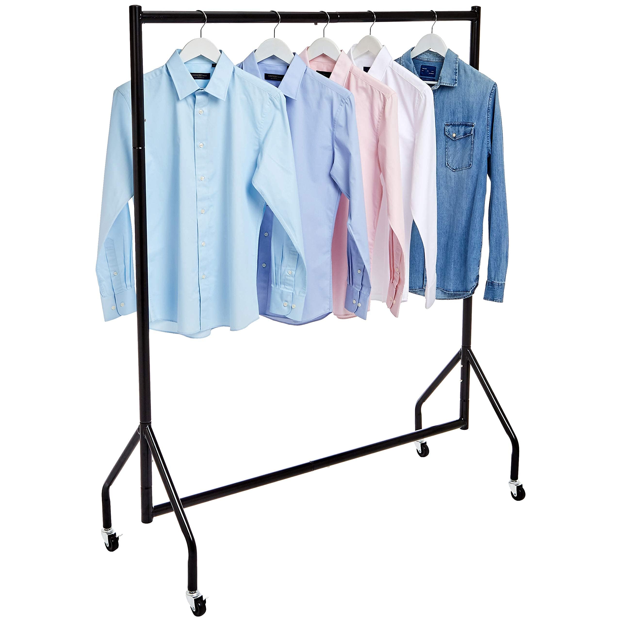 Amazonベーシック ハンガーラック 洋服ラック 頑丈 キャスター付き 長さ1.21×高さ1.52m ブラック