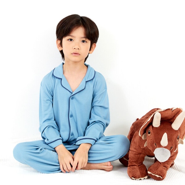 ブルーTシャツ長袖子供パジャマ(MGZSSW01)