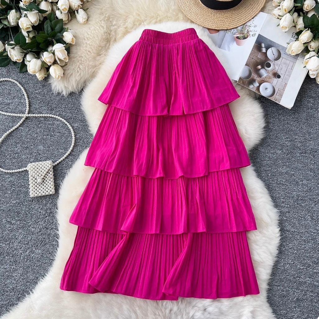 レディース スカート デート ロングスカート プリーツスカート フレアスカート ロング ロング丈 セミフレア Aライン 切り替えデザイン プリーツ ウエストゴム かわいい 大人可愛い きれいめ