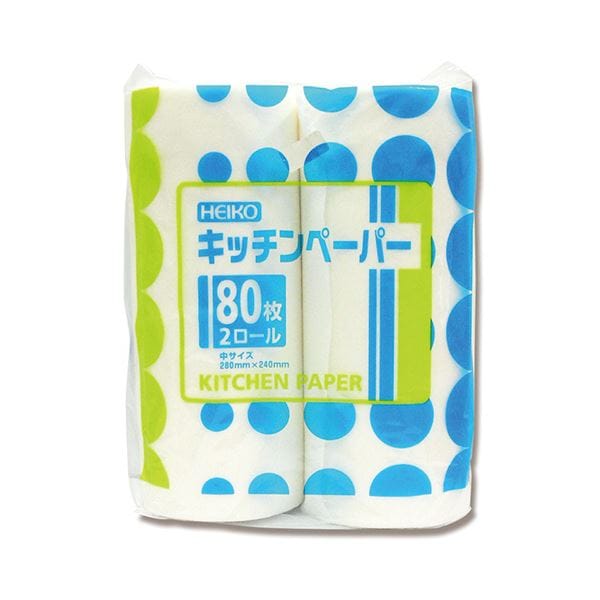 シモジマ HEIKO キッチンペーパー中 80カット/ロール #004711000 1セット(16ロール:2ロール8パック)