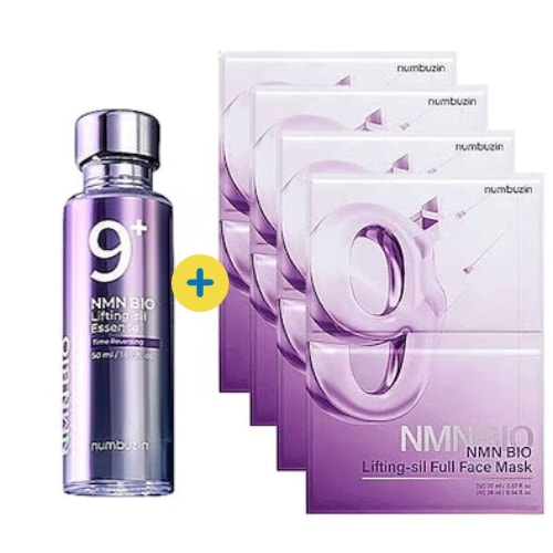 【NEW/正規品/9番NMN BIO 2種セット】NMN BIOリフティング原液エッセンス 50ml+フルフェイスパック 4枚/ペプチド/硫酸化/弾力/シワ/栄養/ぷるぷる肌/毛穴/光彩/韓国コスメ 5,644円