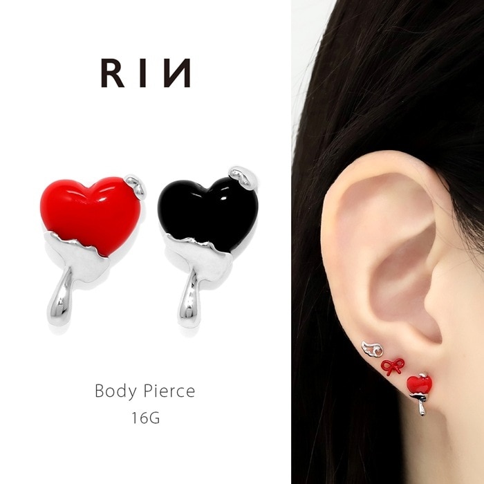 Qoo10] RIN 軟骨ピアス 16G ボディピアス ハート