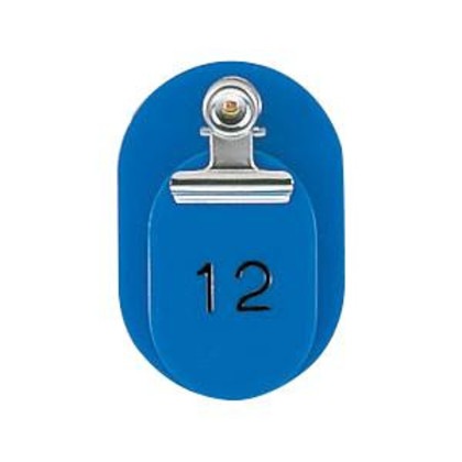 ORIONS 親子番号札(小判型) 番号(1-50) 大小2枚組(目玉クリップ付) ブルー CT-1-1-B