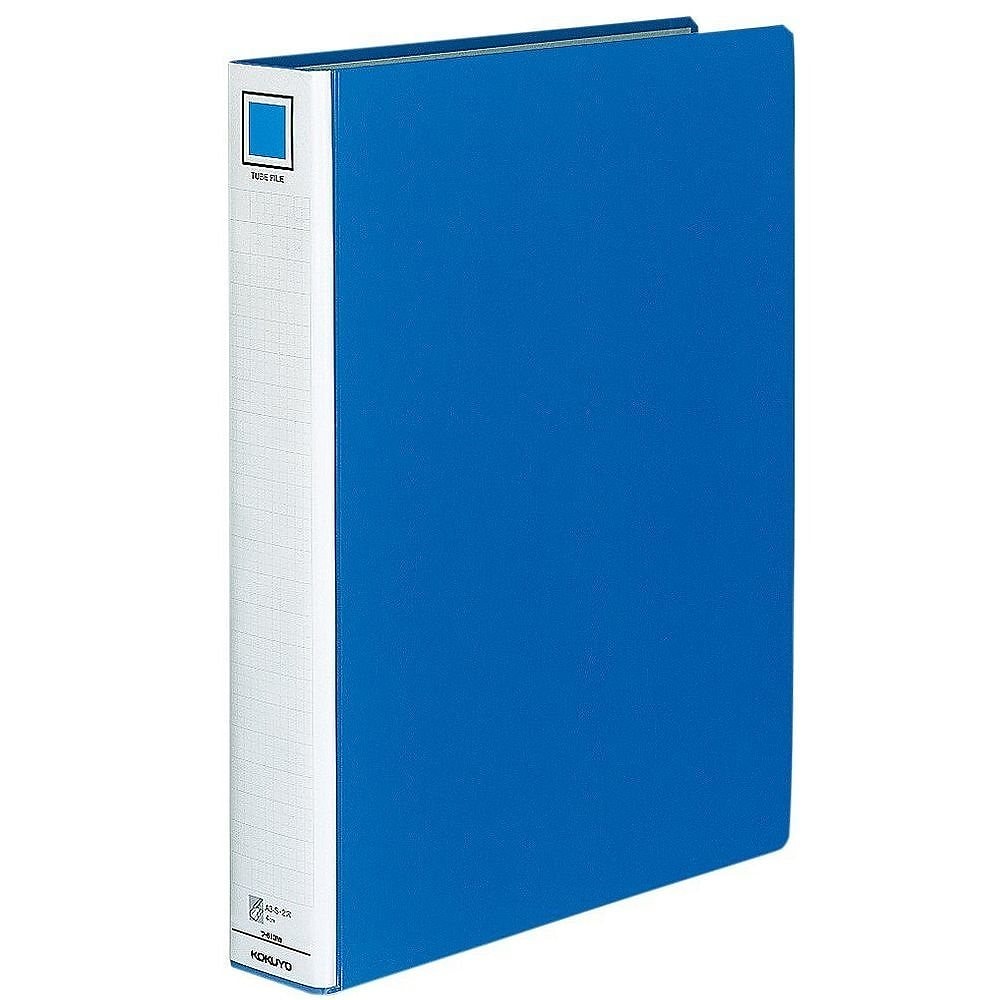 （まとめ買い）チューブファイル ロングボディとじ具 2穴 A3縦 40mmとじ 400枚収容 青 フ-613NB [x3]