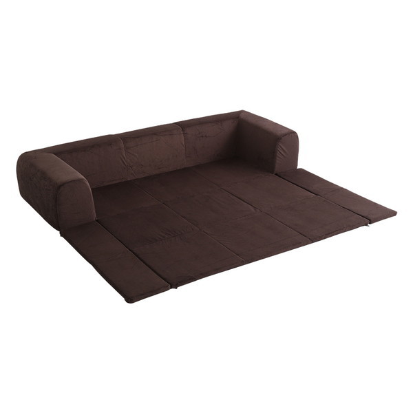 ホームテイスト SH-07-PLTL-SF フロアマット付きソファLサイズ(幅250cm)お家で洗えるカバーリングタイプ Plateau-プラトー- 起毛ブラウン メーカー直送