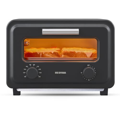 サイズ：b) スチームトースター アイリスオーヤマ オーブントースター 2枚焼き スチーム 瞬間発熱