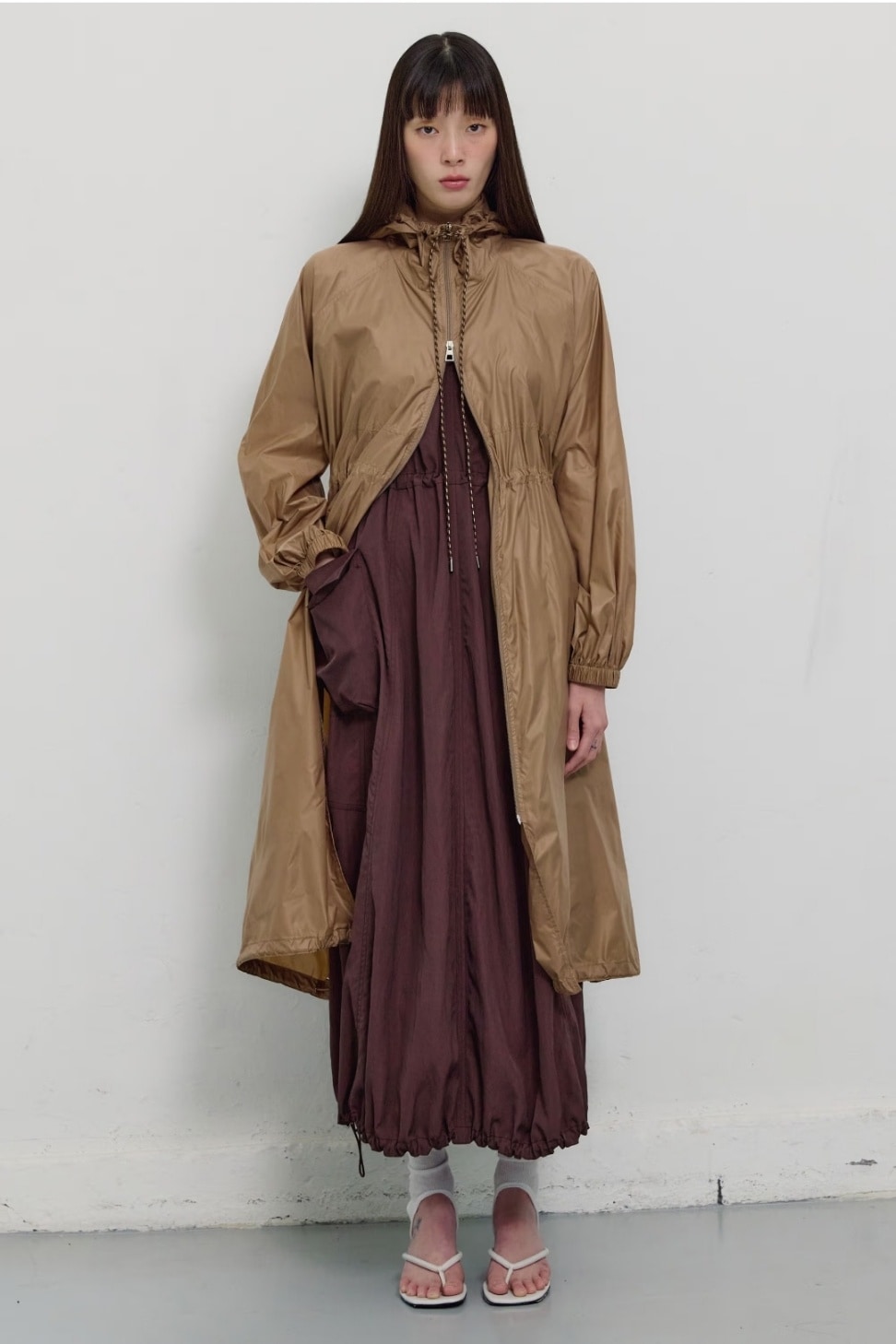 ストリング ディテール スリーブレス ワンピース