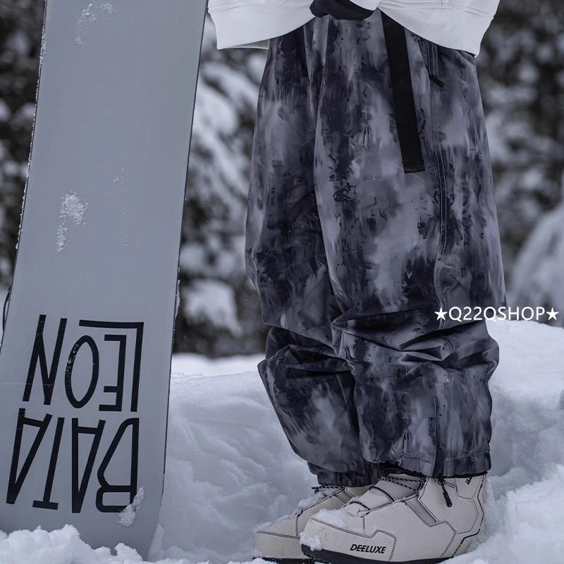 スノボウェア 2025 単品ボトムス メンズ レディース ズボン カーゴパンツ グレープリント ゆったりウィンタースポーツ スノーボードウェア スキーウェア スノーウェア 防水防寒 韓国風