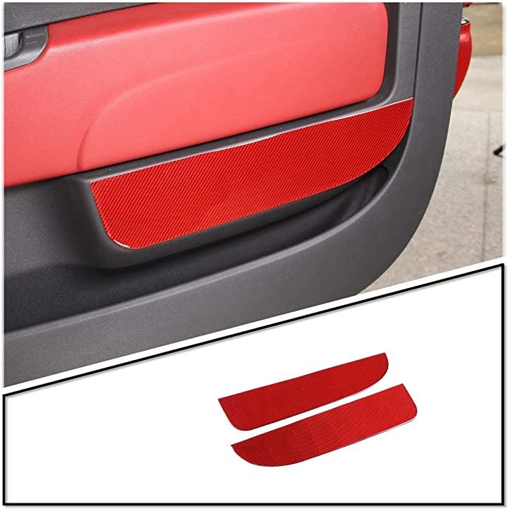 FOR FIAT 500 2011-2019年適用 カーボンファイバースタイルの車内および外装装飾トリムキット 14 赤 (赤 - 炭素繊維のテクスチャ, スタイル 14)
