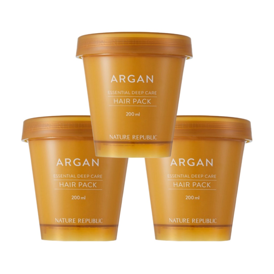 アルガン エッセンシャル ディープケア ヘアパック 200ml 3個セット 植物性タンパク質配合 極ダメージケア 高コスパ 大容量 ヘアケア簡単ケアタイプ