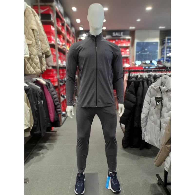 [驪州店] 男性冷感ベーシックトリコットセット ジャケット パンツ チャコール ブラック