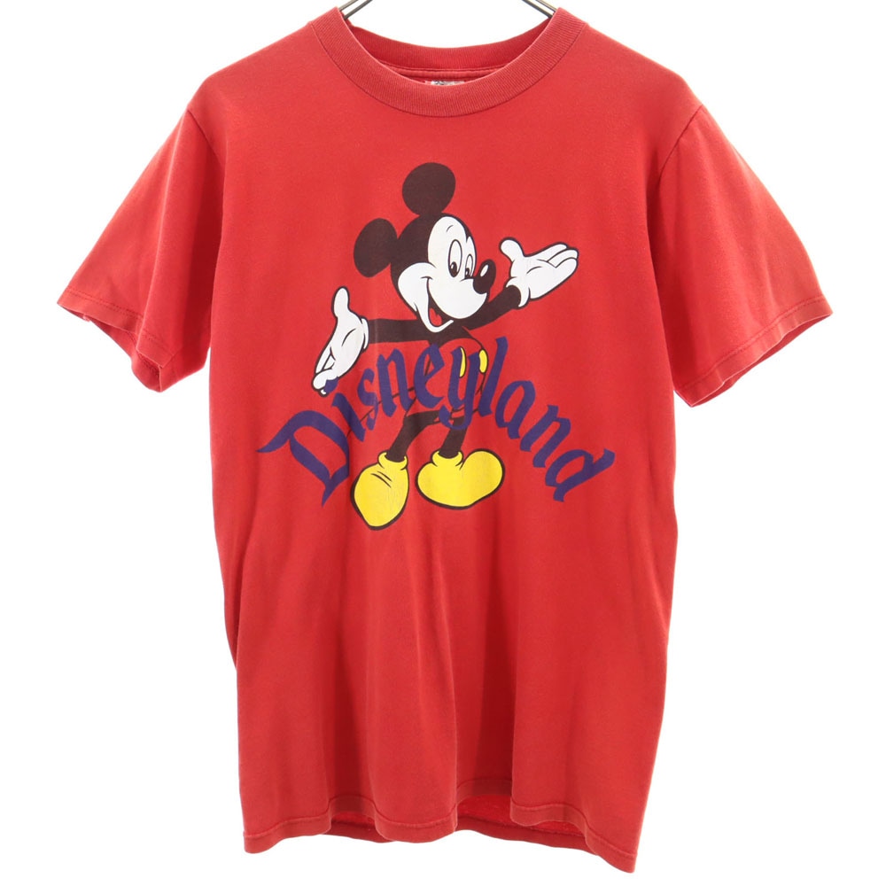 90s USA製 オールド 半袖 Tシャツ S 赤 DESIGNS ミッキーマウス メンズ