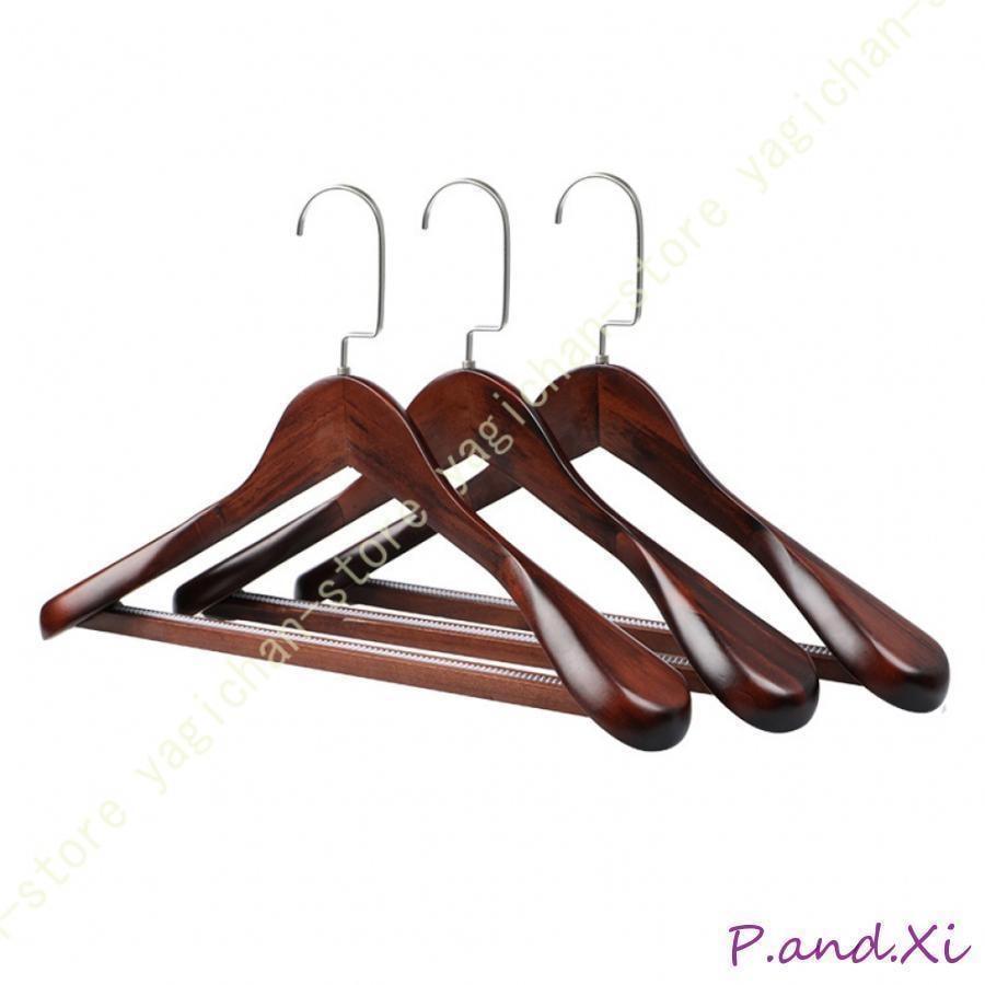 メンズスーツハンガー スモークブラウンハンガー ナカタハンガー 紳士服 スーツ ジャケット コート用 パンツ スーツハンガー クローゼット 就職祝い 父の日