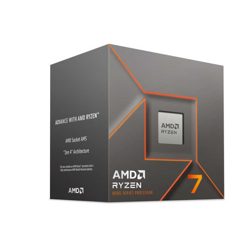 AMD　Ryzen 7 8700F With Wraith Stealth Cooler (8C/16T4.1Ghz65W) ［ Ryzen 7 /AM5］　100-100001590BOX