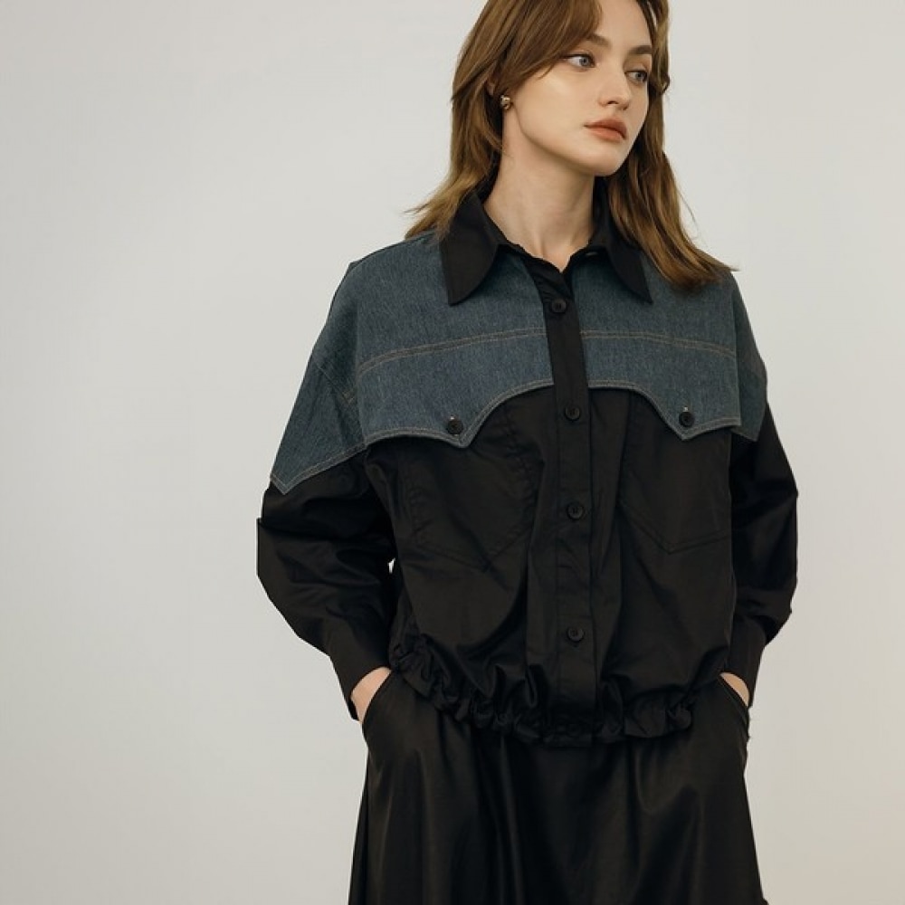 (マックスカルティツィオ) デニムカラーストリングルーズフィットシャツ 6,029円