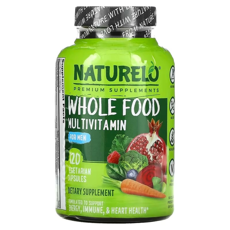 NATURELO, 男性用ホールフードマルチビタミンベジカプセル120粒