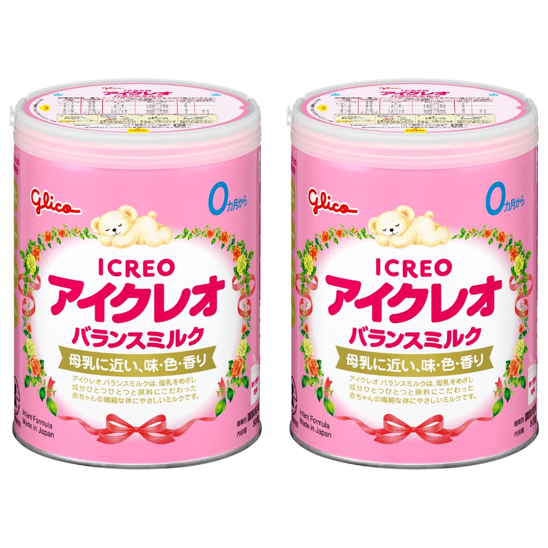 アイクレオ バランスミルク 800g×2缶 江崎グリコ 粉ミルク 新生児 乳児 赤ちゃん ベビー 0ヵ月~1歳頃
