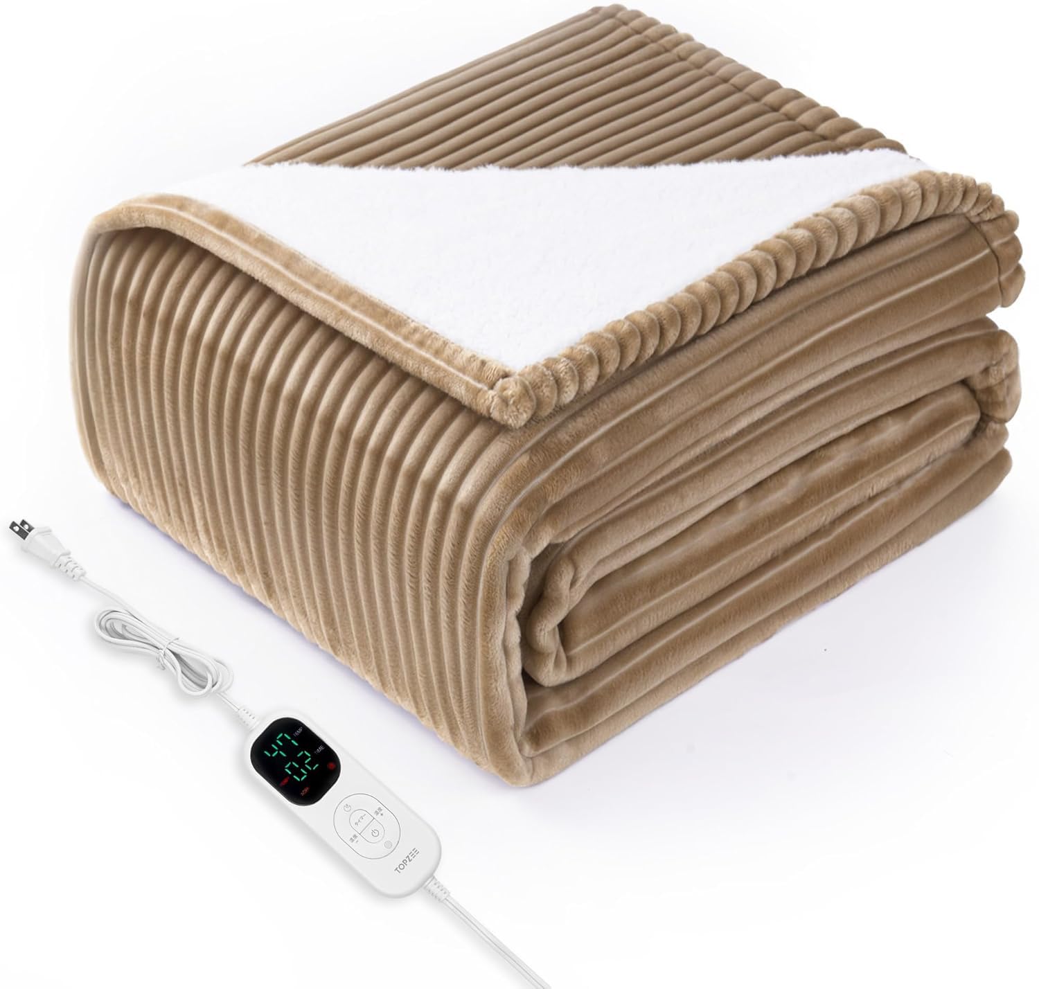 電気毛布 掛け 敷き 電磁波カット 省エネ【『andGIRL』2025年秋号掲載】 TOPZEE 電気かけ毛布 電気敷き 188*130CM 電気毛布 掛け敷き兼用 丸洗える 1-10Hタイマー 6段