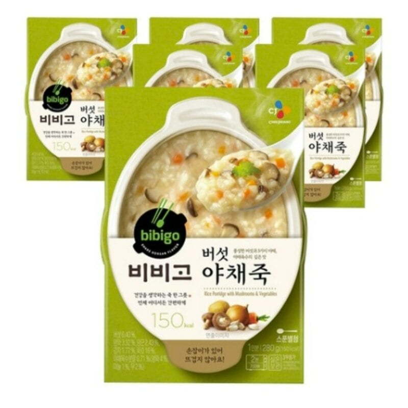 [3+3]韓国お粥 きのこ野菜粥 非常食品韓国スープ朝食　夜食ヘルシーフード韓国料理
