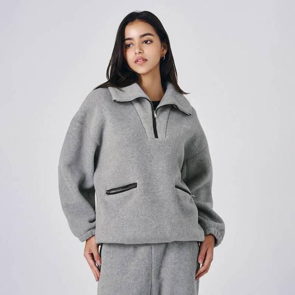 女性ポーラーフリースハーフジップ SPJWCNRL358WLGR 709609