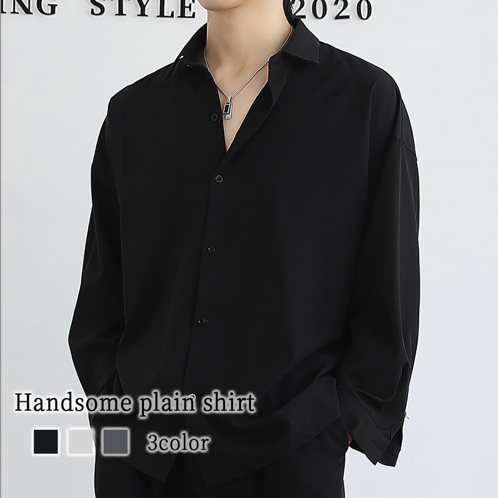 シャツ メンズ ハンサム無地シャツ カジュアル 黒 しわになりにくい 仕事 肌着 長袖 スーツ 派手 フランネル おしゃれ インナー 襟付き あったか 暖かい ネルシャツ 大きいサイズ 白 オシャレ