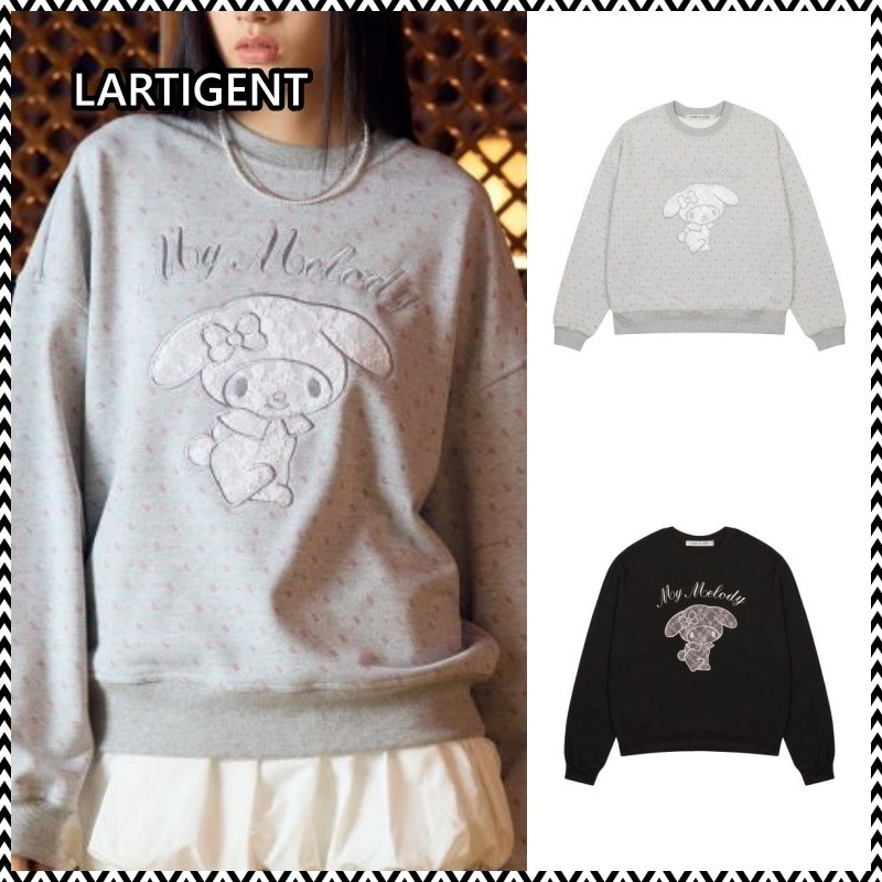 LARTIGENT MY MELODY LACE PATCH SWEATSHIRT