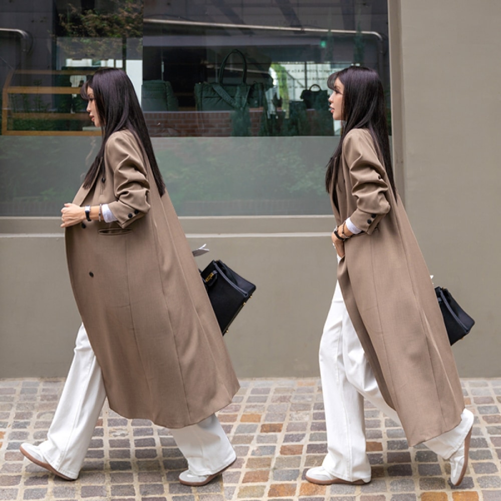 (NAK21) クラシックダブルボタンテーラードロングコート NK43-J-53