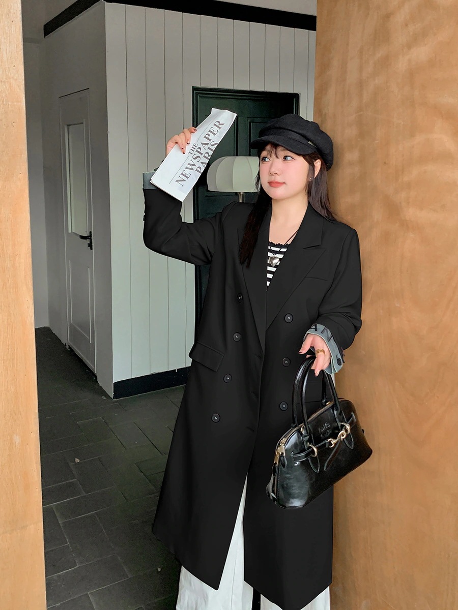 ぽちゃまに 秋新品 ロングスーツコート 体型カバー トレンチコート デニムドッキング 大きいサイズ チェスターコート レディース ロングコート アウター メガ割