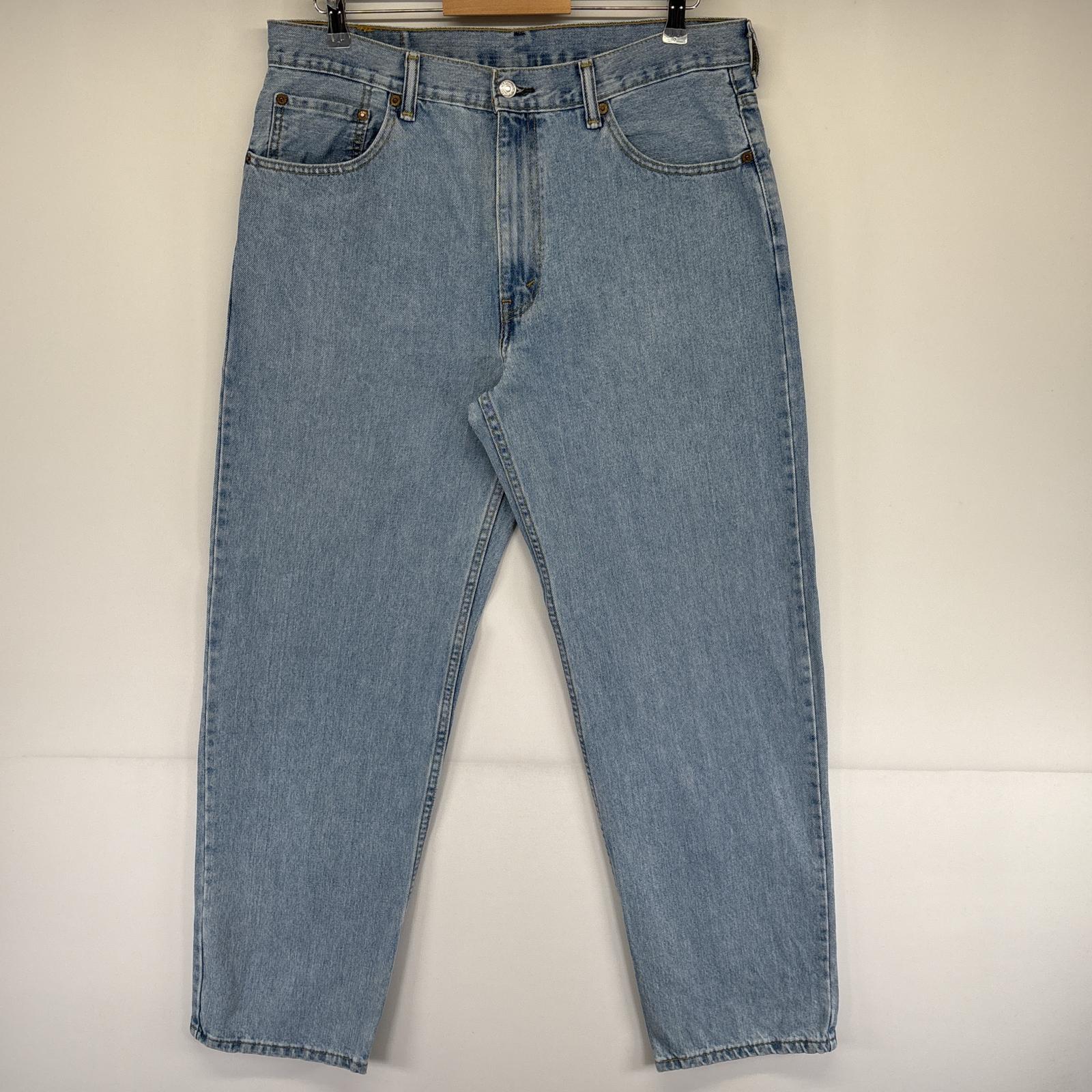 古着 デニムパンツ 550 テーパード ジーパン ジーンズ 色落ち 長ズボン 5ポケット w36 L32 ブルー メンズ