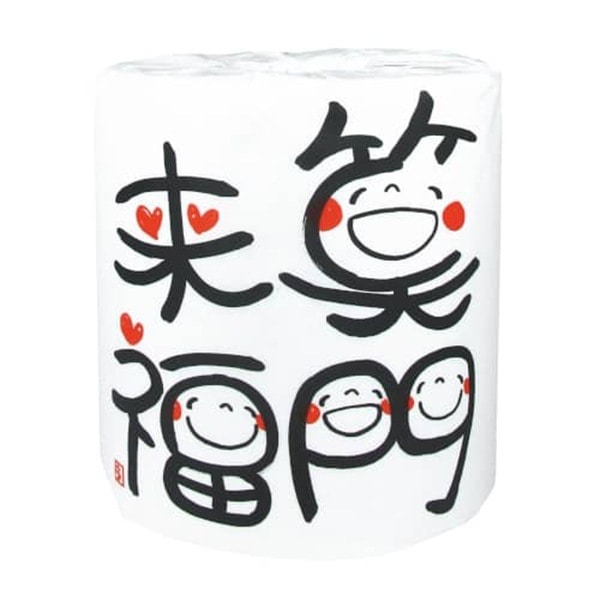 販促用トイレットペーパー 笑い文字 笑門来福 ダブル30m 個包装 100個