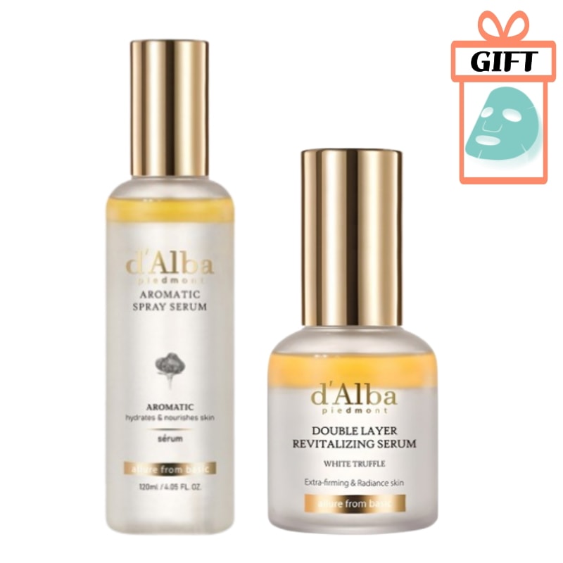 【1+1】 ホワイトトリュフ ファーストアロマティックスプレーセラム (120ml) & ダブルレイヤー リバイタライジングセラム (30ml) / マスクパック プレゼント