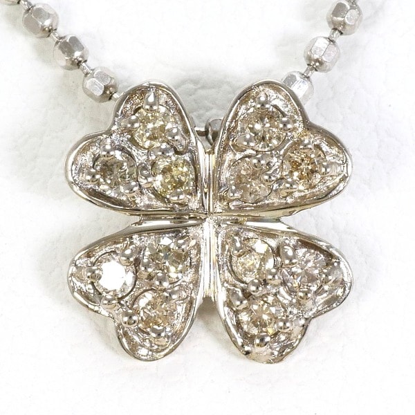 K18 18金 WG K14WG ネックレス ブラウンダイヤ 0.2 ジュエリー 中古