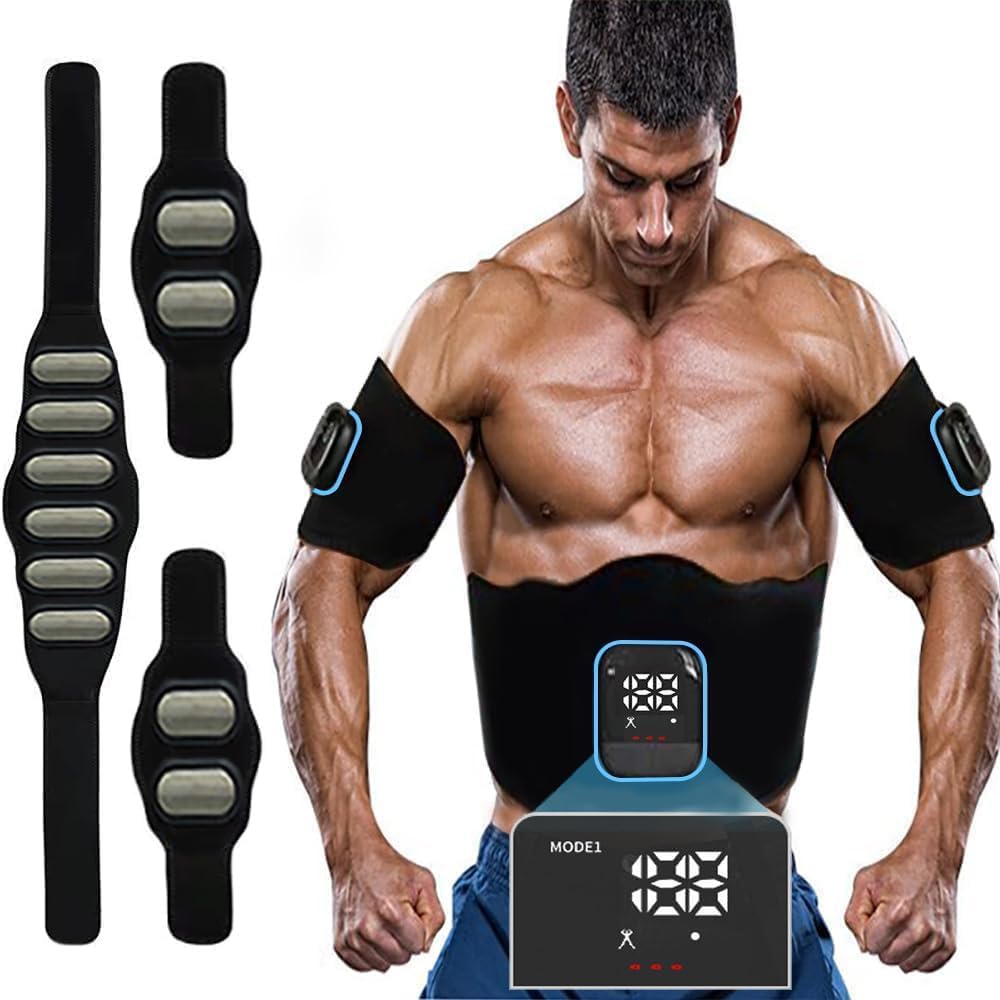 腹筋ベルト 最強モデル ジェルシート不要 腹筋 ステンレス電極パッド 筋トレ トレーニングマシーン カロリー表示 お腹 二の腕 多部位対応 筋肉刺激 延長ベルト追加 男女兼用 筋肉 18683