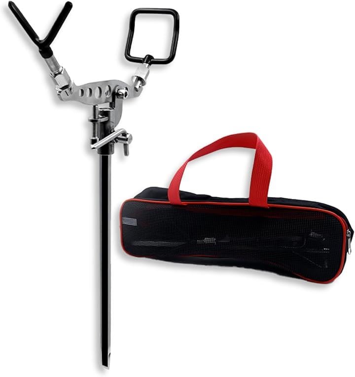 竿受け オールステンレス製 折りたたみ式 専用バッグ コンパクト 磯釣り 竿置き 石鯛 石物 ロッドホルダー ピトン クエ モロコ(専用バッグ付き, 標準)