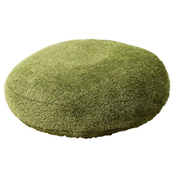 リアル 芝生風 生地 もちもちクッション シーヴァ Lサイズ 幅90cm高さ15cm 丸形 メーカー直送